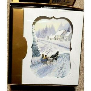 Trim A Home Pop Up Sleigh Ride Holiday Christmas Cards 10 ct With Envelopes New